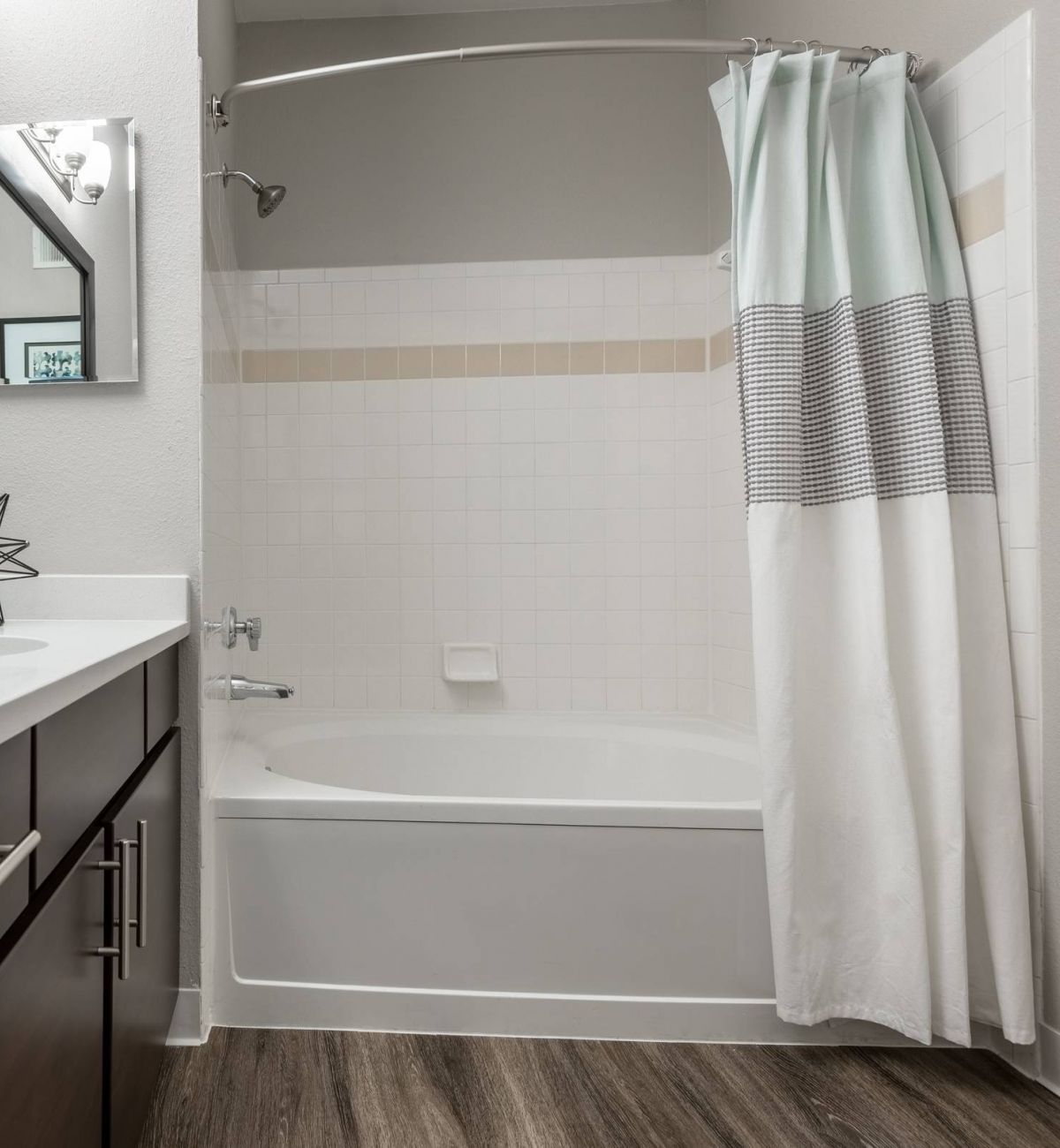 Brixton at Bear Creek apartment kitchen with quartz countertops